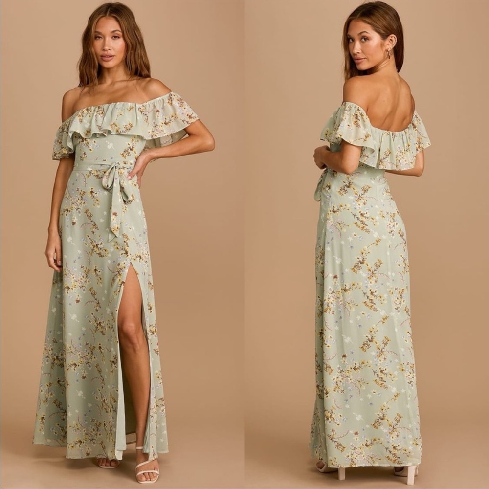 Lulus Amazing Moment Mint Green Floral Print Off the Shoulder Dress